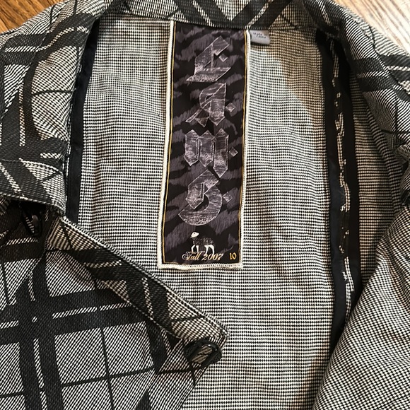 L.A.M.B fall 2007 Gwen Stefani b&w plaid moto jacket size 10 - Picture 5 of 6